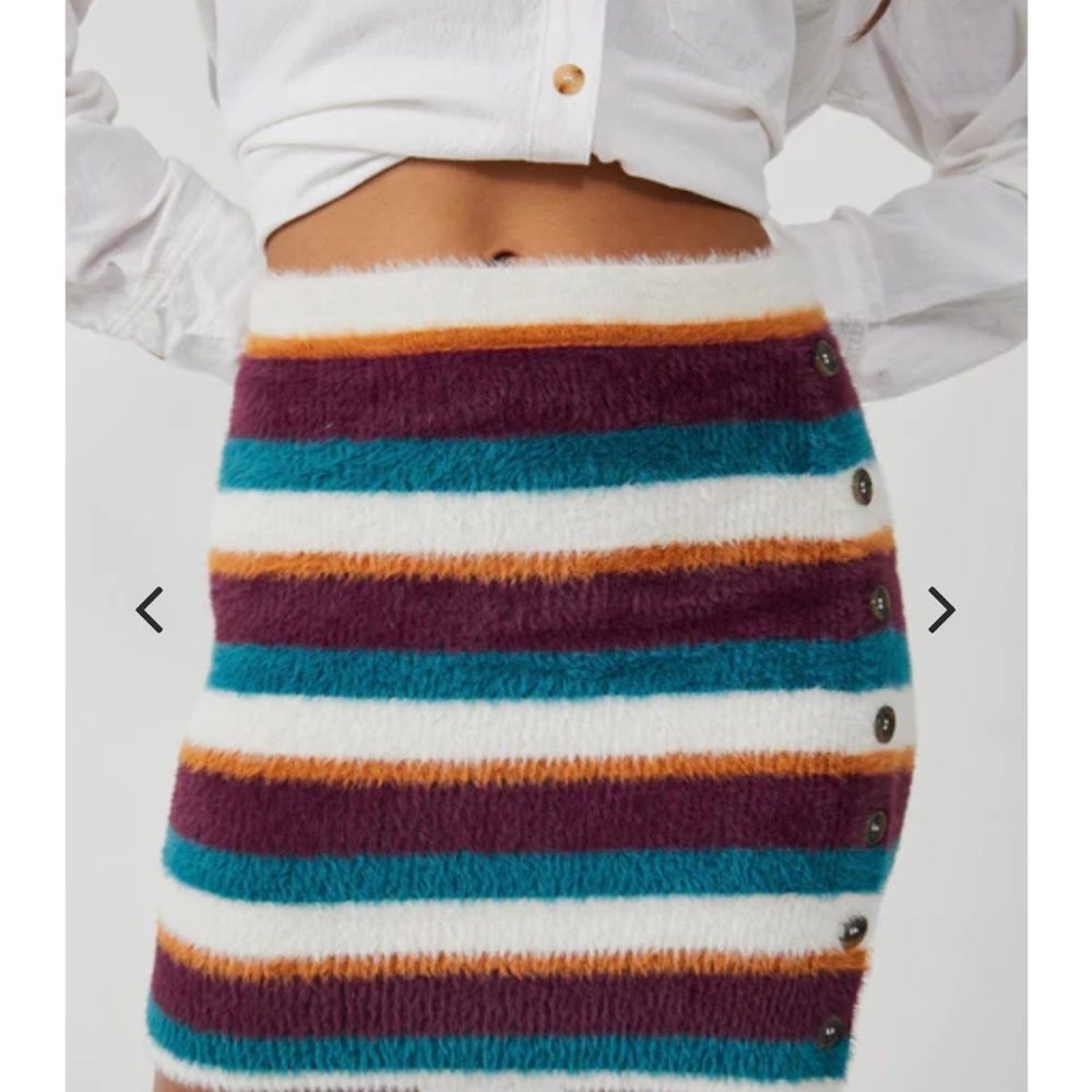 NWT Womens Free People Ciara Sweater Mini in Fig Jam Combo Mini Skirt - Picture 6 of 8